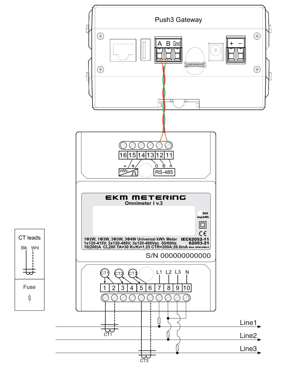 EKM-Omnimeter I v.3 – Universal Smart Meter, Single Phase or 3-Phase, 120 to 480V, 50/60Hz, up to 5000 Amps - Image 11