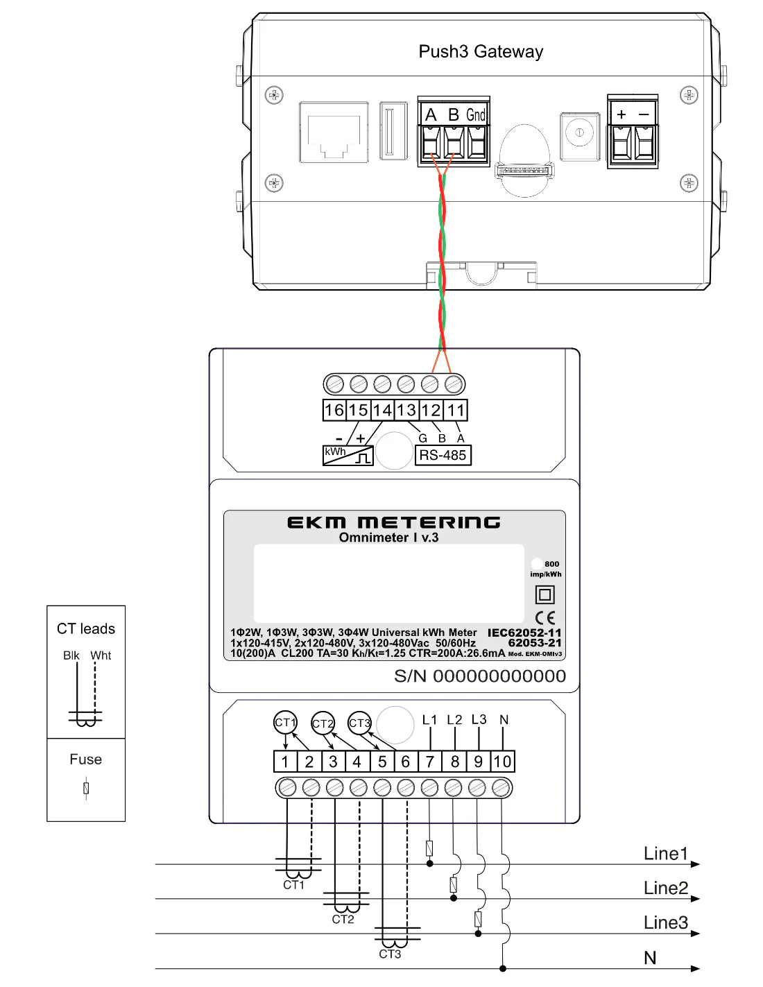 EKM-Omnimeter I v.3 – Universal Smart Meter, Single Phase or 3-Phase, 120 to 480V, 50/60Hz, up to 5000 Amps - Image 13