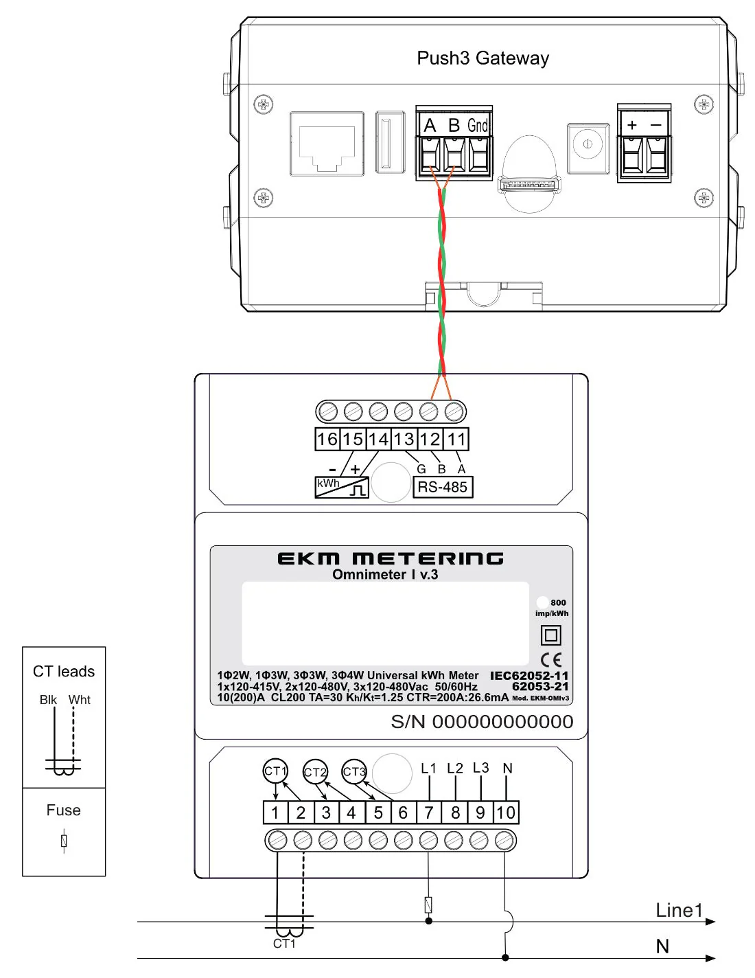 EKM-Omnimeter I v.3 – Universal Smart Meter, Single Phase or 3-Phase, 120 to 480V, 50/60Hz, up to 5000 Amps - Image 6