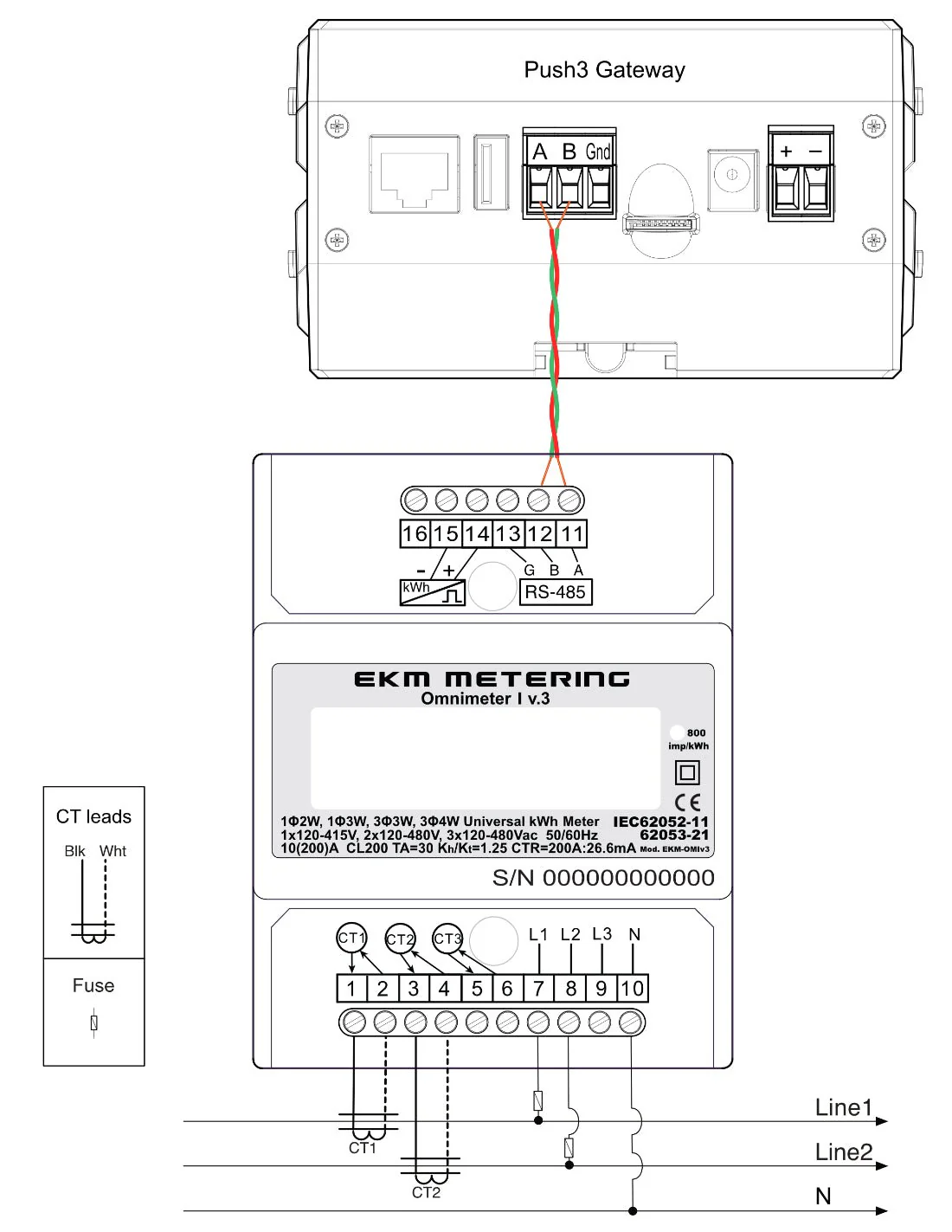 EKM-Omnimeter I v.3 – Universal Smart Meter, Single Phase or 3-Phase, 120 to 480V, 50/60Hz, up to 5000 Amps - Image 9