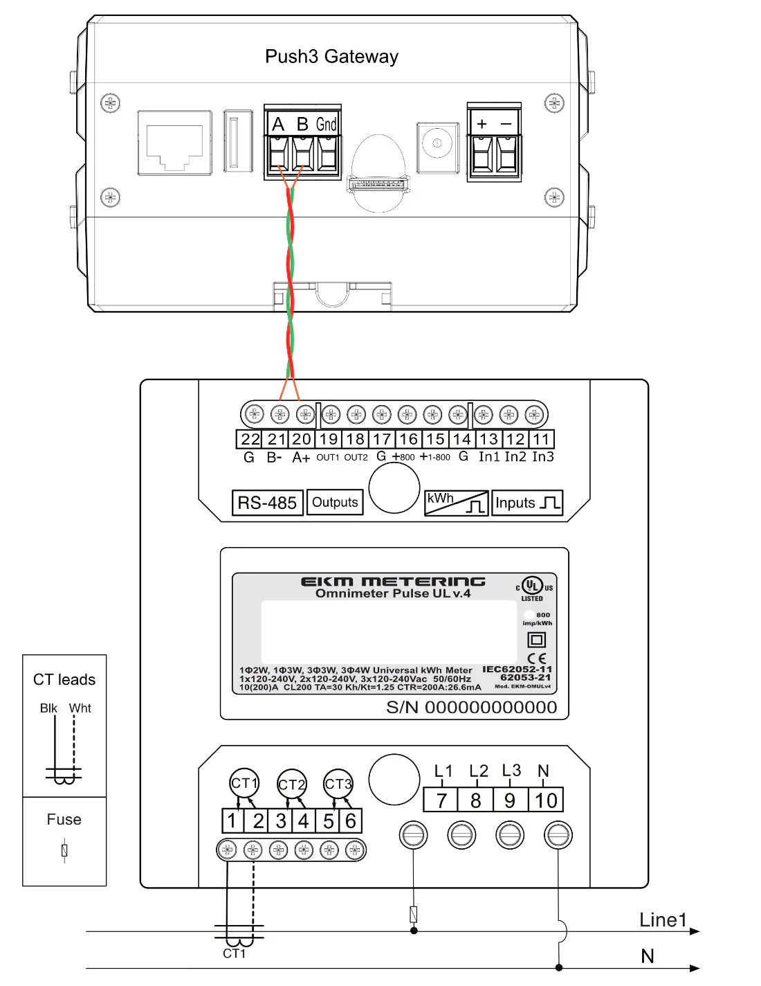 EKM Omnimeter Pulse UL v.4 – Pulse Counting, Relay Controlling, Universal Smart Electric Meter, UL Listed, ANSI - Image 3