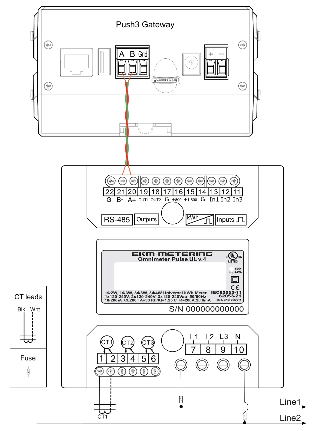 EKM Omnimeter Pulse UL v.4 – Pulse Counting, Relay Controlling, Universal Smart Electric Meter, UL Listed, ANSI - Image 4